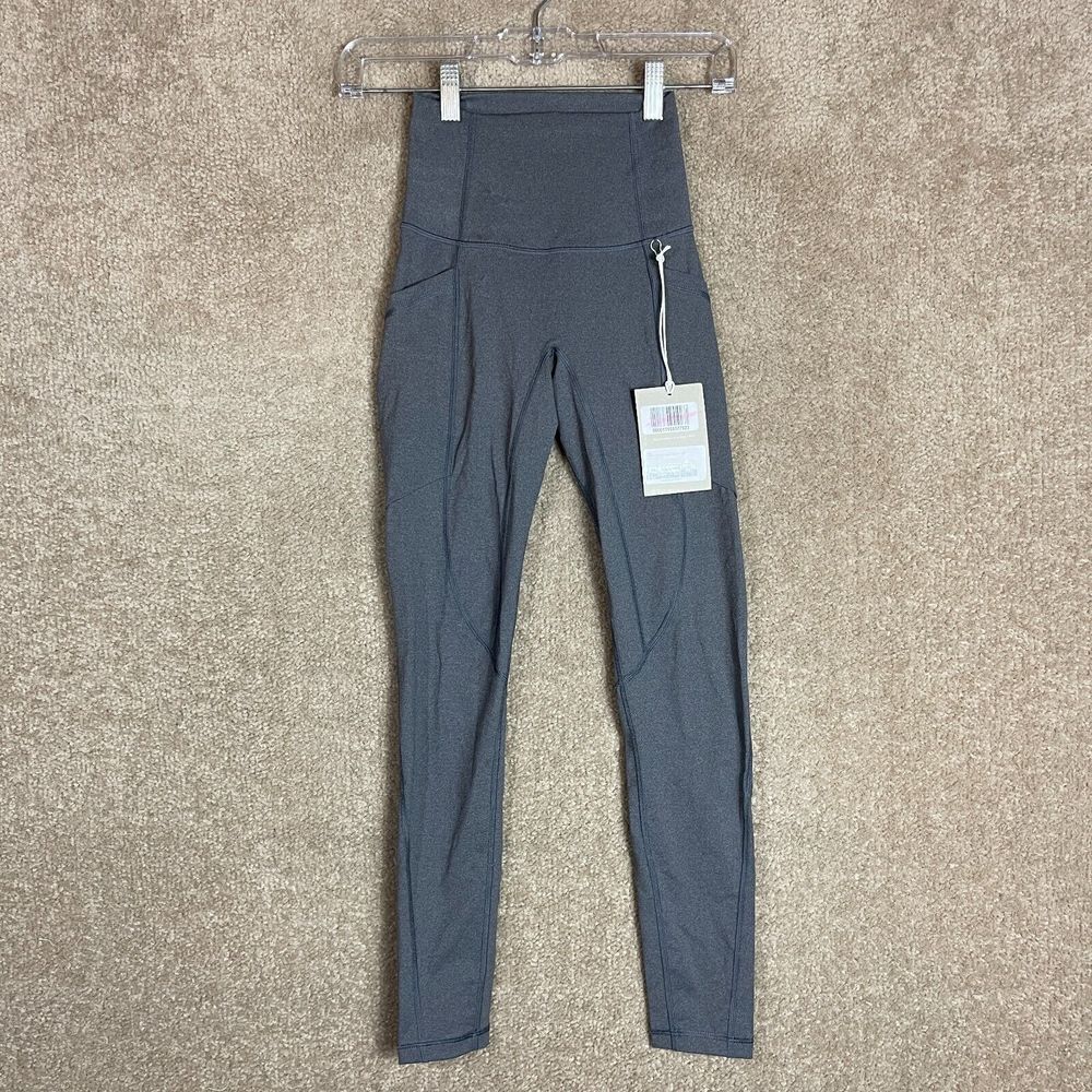 Everlane Perform Leggings Womens Size XXS 2XS Gray Heather Pocket High Rise NEW - Picture 3 of 13